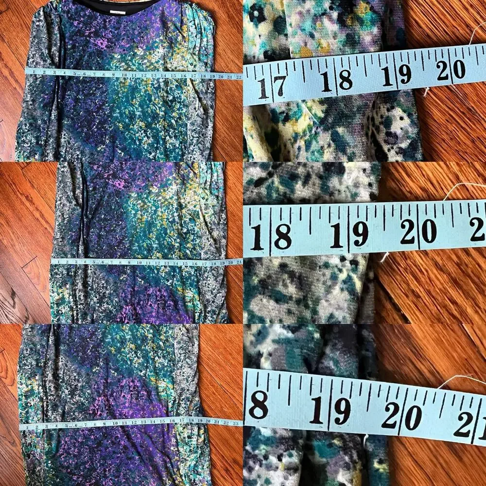 Abstract Jewel Tone Dolman Dress Size 4 Pockets Suzi Chin Artsy